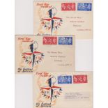 Great Britain 1951 (3 May) Festival of Britain Illustrated FDCs Battersea S11 Wavy line (3)