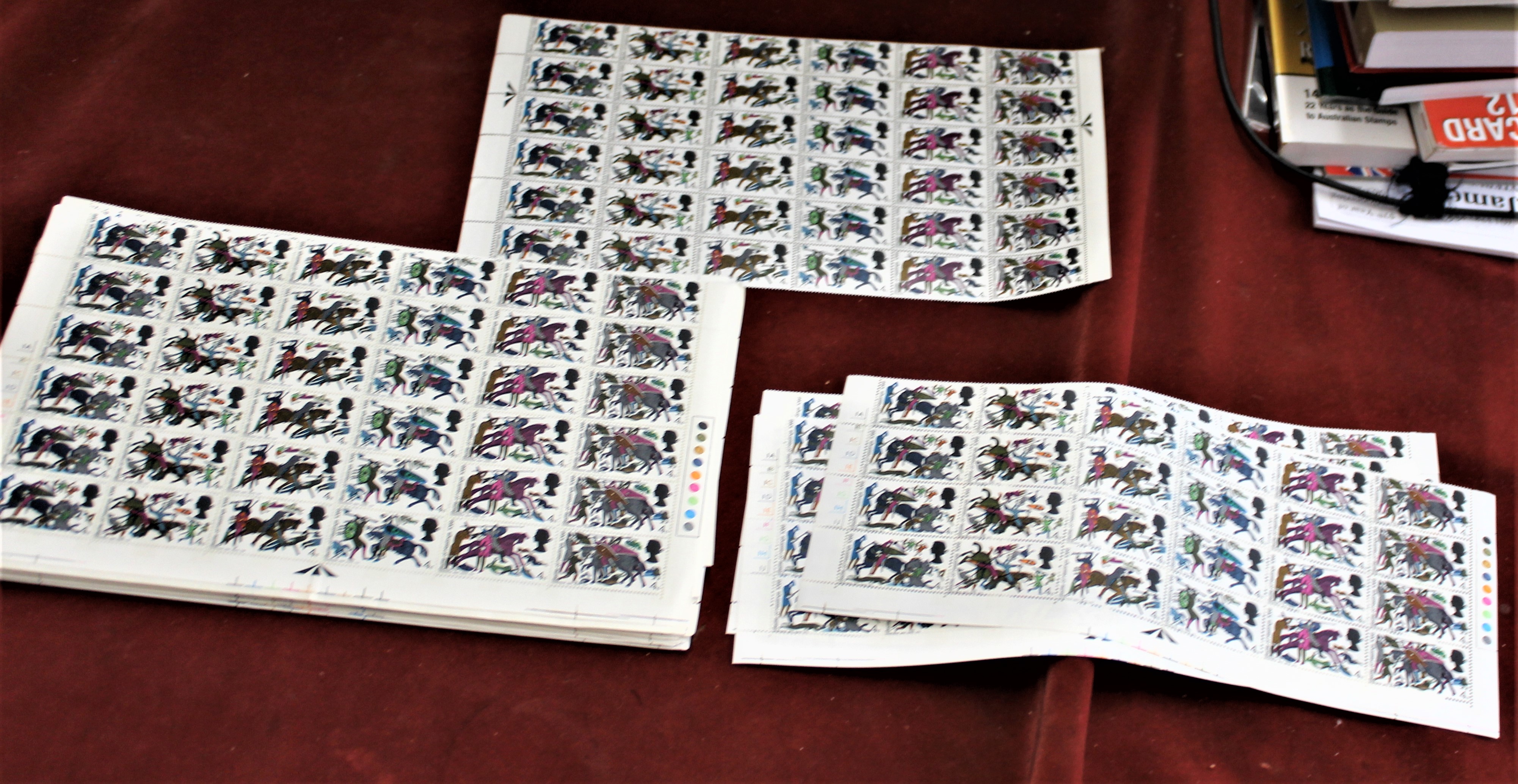 Great Britain 1966 Battle of Hasting u/m mint in sheets and part sheets, stated '465 Phosphor sets',