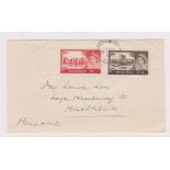 Great Britain 1955 (23 Sept) Castle High Values 2/6 and 5/-, on one cover. Knebworth FDI cds, A/W