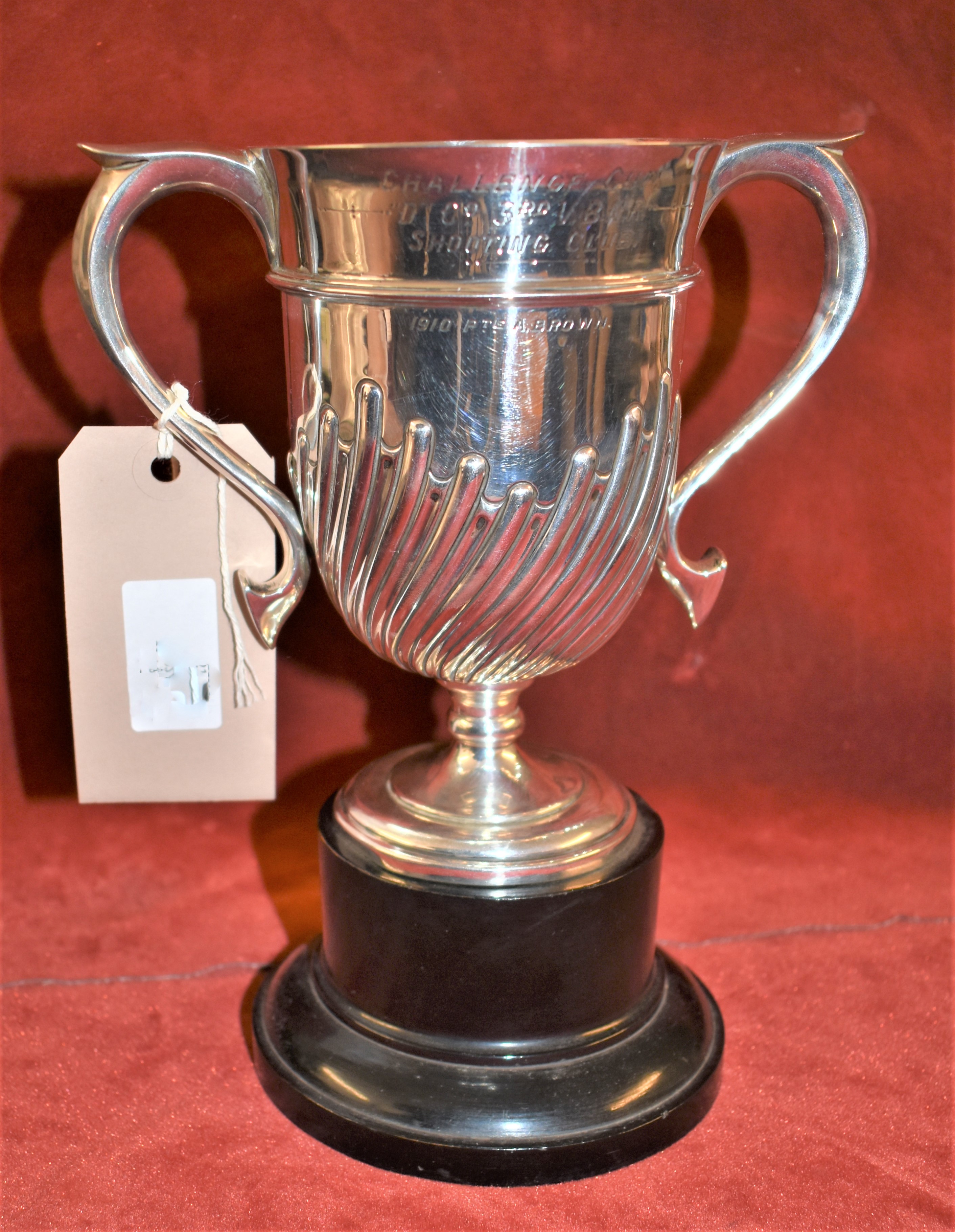 British Pre-WWI Norfolk Regiment Shooting Trophy, a silver Challenge trophy for "D" Company, 3rd - Image 3 of 3