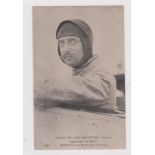 French Aviation Fine 1910 portrait photo (Le Matin) of Aubrun seated in Monoplane Bleriot. Pub ELD