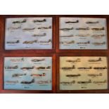 Atlas Editions Military Aircraft Pins (42) on framed boards, a good collection of pins.