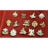 British Military Cap Badges (15) including: Royal Fusiliers (City Of London Regiment), The Yorkshire