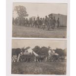 Great Britain WWI - Indian Troops leaving Hampton Court, two very fine RP cards, loading to go to