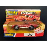 Dinky Toy Customised Stingray Model 206 Red with Flame Flashes of Red/White/Yellow. Good