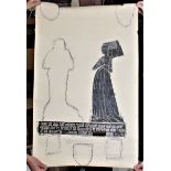 Brass Rubbing of William and Elizabeth Culpeper, from St Dunstan's church in West Peckham, a good