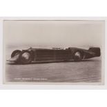 Motor Sport Major Segrave's Golden Arrow, Worlds Record Speed 1929 very fine close up RP postcard.