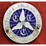 Cyclist's Touring Club - vintage blue enamel centre with white-metal. Scarce badge