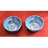 Wiltshaw & Robinson (Ltd) Carton Ware China Chinese tea cups (2) blue iridescent finish, one