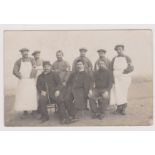 French WW1 Military b/w postcard, medics and soldiers unused from the 143rd regiment