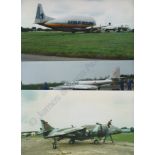 Aviation photographs (6x9) group of 4. Bruntingthorpe aircraft museum a/c. 4 Squadron Harner GR3