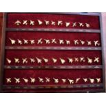 Military Aircraft Danbury Mint Collection of (100) Gold Plated Aircraft Pins well displayed two