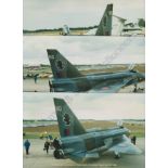 Aviation photographs (6x9) group of 5. Lightning F6 XS904 prepared for reheat taxi run down