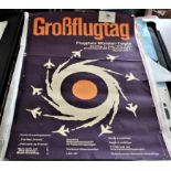 Aviation History 1975 German Airshow poster for Munster-Telgte air show 31/8/1975, many faults and a