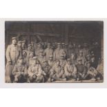 France, WW1 French Military b/w postcard, group of French soldiers from the 143rd regiment