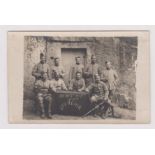 French WWI RP Postcard soldiers of 56th ART, 8 B, 1 P, Souvenir a fine bunch of soldiers.