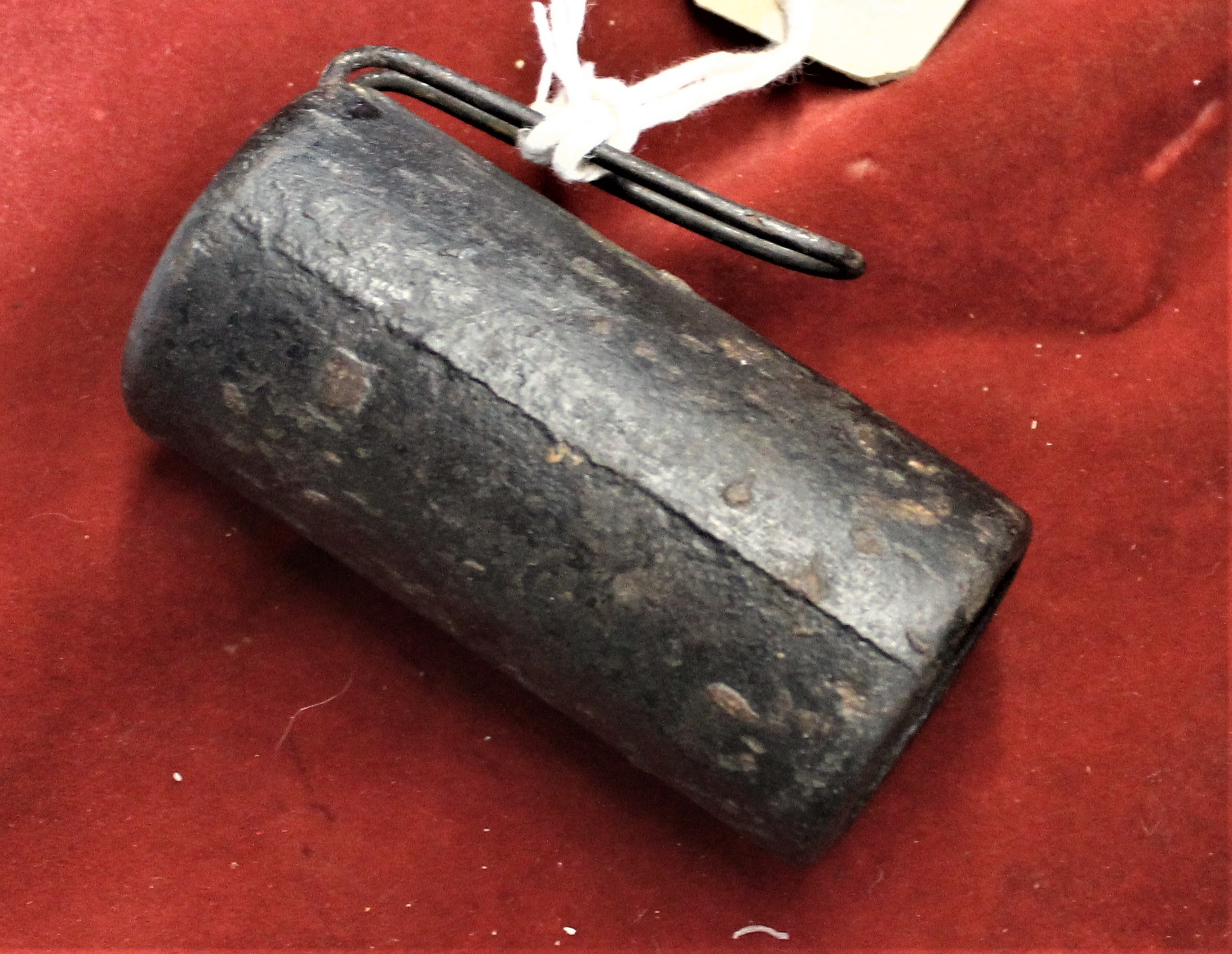 Austrian WWI Rohr Grenade Head, maker stamped 'DB 3' with traces of the original cardboard tube