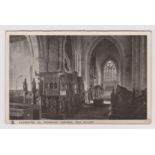 Norfolk Yarmouth St Nicholas Pulpit and Church Interior, RP postcard used 1906 with Littleport