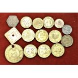 Brass token - a range of (14)