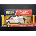 Dinky Toy, Ford Transit Police Accident Unit. Model 269 White Very Good condition. Box tatty. Issued