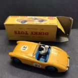 Dinky Toy Austin Healey '100' Sports model 109 Yellow, played, worn, boxed. MU £100 Issued June