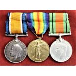 British WWI/II Medal Trio including British War Medal, Victory Medal and WWI Defence Medal to 6190