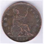 Great Britain 1887 Victoria Penny, VF