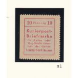 Germany 1945 Local Issue Lauterbach Michel 1 u/m official mail stamp