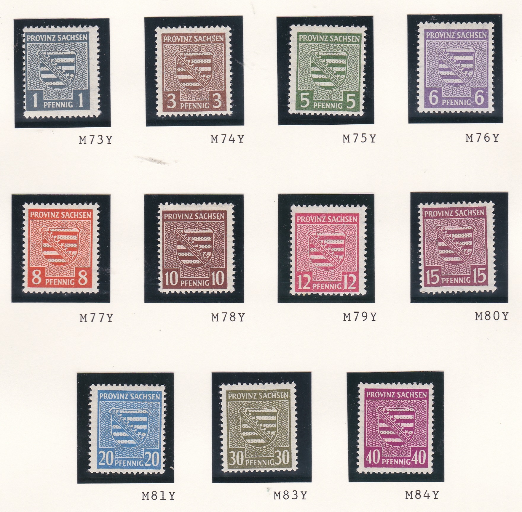 Germany 1945-1946 Russian Zone Saxony imperf SG RC1-RC3, RC5-RC6 m/m, RC4, RC7 used; SG RC1 u/m pair