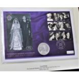 2007 - Royal Diamond Wedding Anniversary, £5 Silver Coin BUNC on GB Diamond Wedding Set FDC