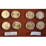 USA - 2008 Presidential Dollar 'P'(4) and 'D'(4) BUNC (8) in capsules(8)