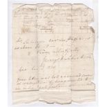 1820 - Gurneys Birkbeck & Co., hand written statement of account, some edge faults