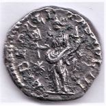 Elagabalus AD218-222 Silver Denarius. Rev: Liberalities VF or better, black deposits on rev