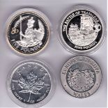 Canada 2013 Maple 5 Dollars, Gibraltar £5, 2008 Battle of Trafalgar Alderney 2006 £5, 1992 Wales