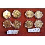 USA - 2007 Presidential Dollar 'P' Satin (4) 'D Satin (4) BUNC in capsules (8)