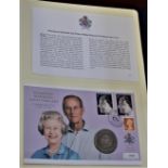 2007 - Royal Diamond Wedding - England Crown BUNC and Stamp Set FDC