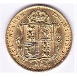 1892 Victoria Jubilee Gold Half Sovereign