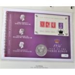 2006 - The Three Kings Anniversary medallion, on GB First Day Cover min sheet