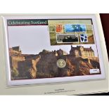 2006 - Celebrating Scotland 1989 £1 coin, BUNC with Celebrating Scotland GB Min sheet FDC