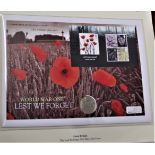 2006 - World War One 'Lest We Forget' £2 coin BUNC on the Somme 1916-2006 GB min sheet FDC