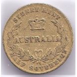 Australia 1861-Gold Half Sovereign, Fine