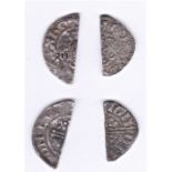 Hammered Two Cut Half pennies - short cross and voided, long cross