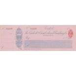 Carlisle & Cumberland Banking Co Ltd. Carlisle. Mint order with C/F RO 12-3-10 Blue on Pink,
