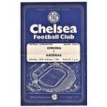 Chelsea v Arsenal 1961 February 25th Football Combination horizontal & vertical creases