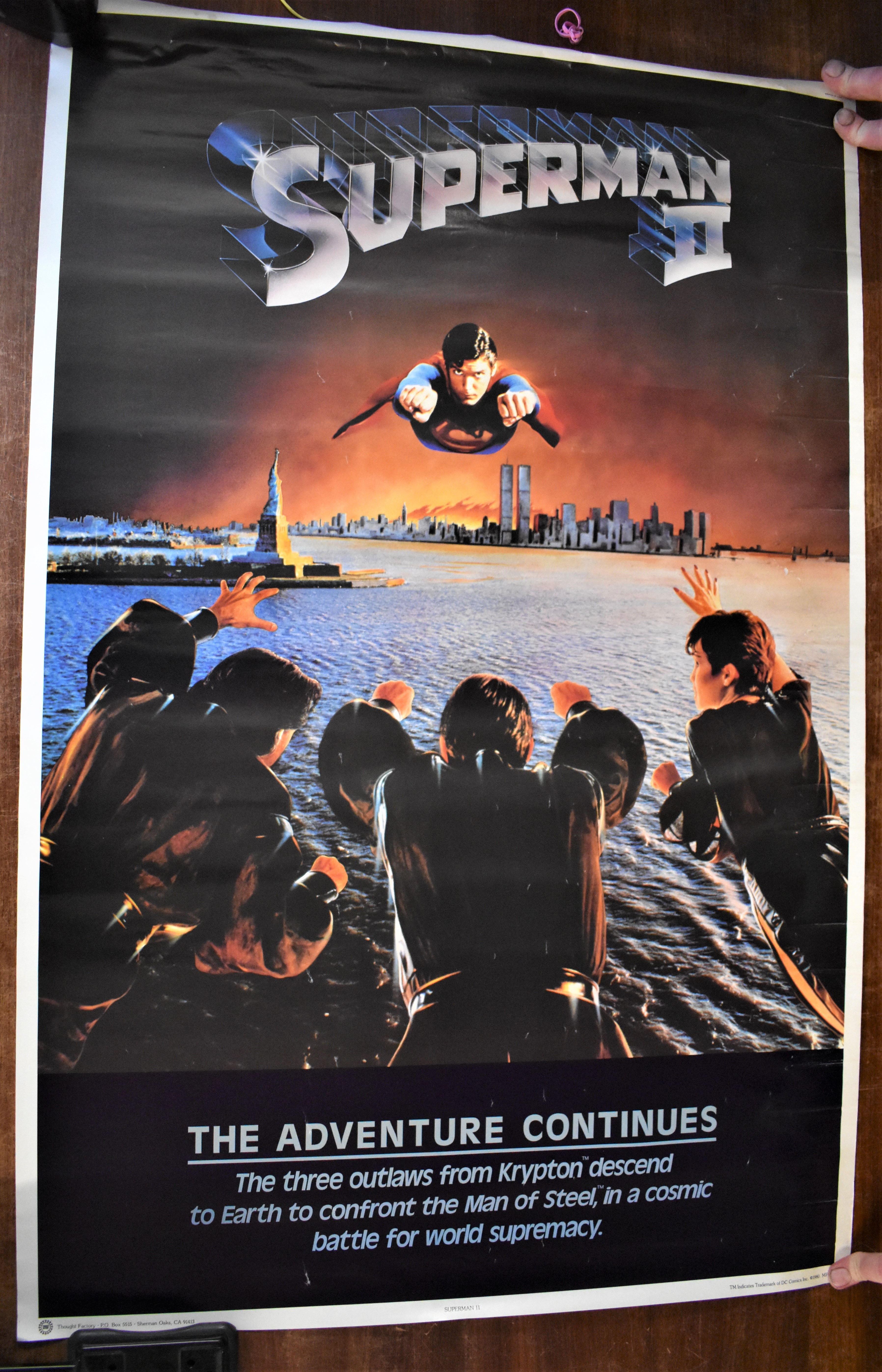 Superman II - Cinematic release poster, starring Christopher Reeves, Gene Hackman, Margot Kidder,