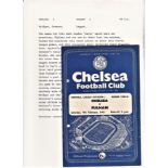 Chelsea v Fulham 1961 February 4th League team change in pen hole punched left