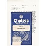 Chelsea v Cardiff City 1961 April 1st League horizontal & vertical creases team change & scores in