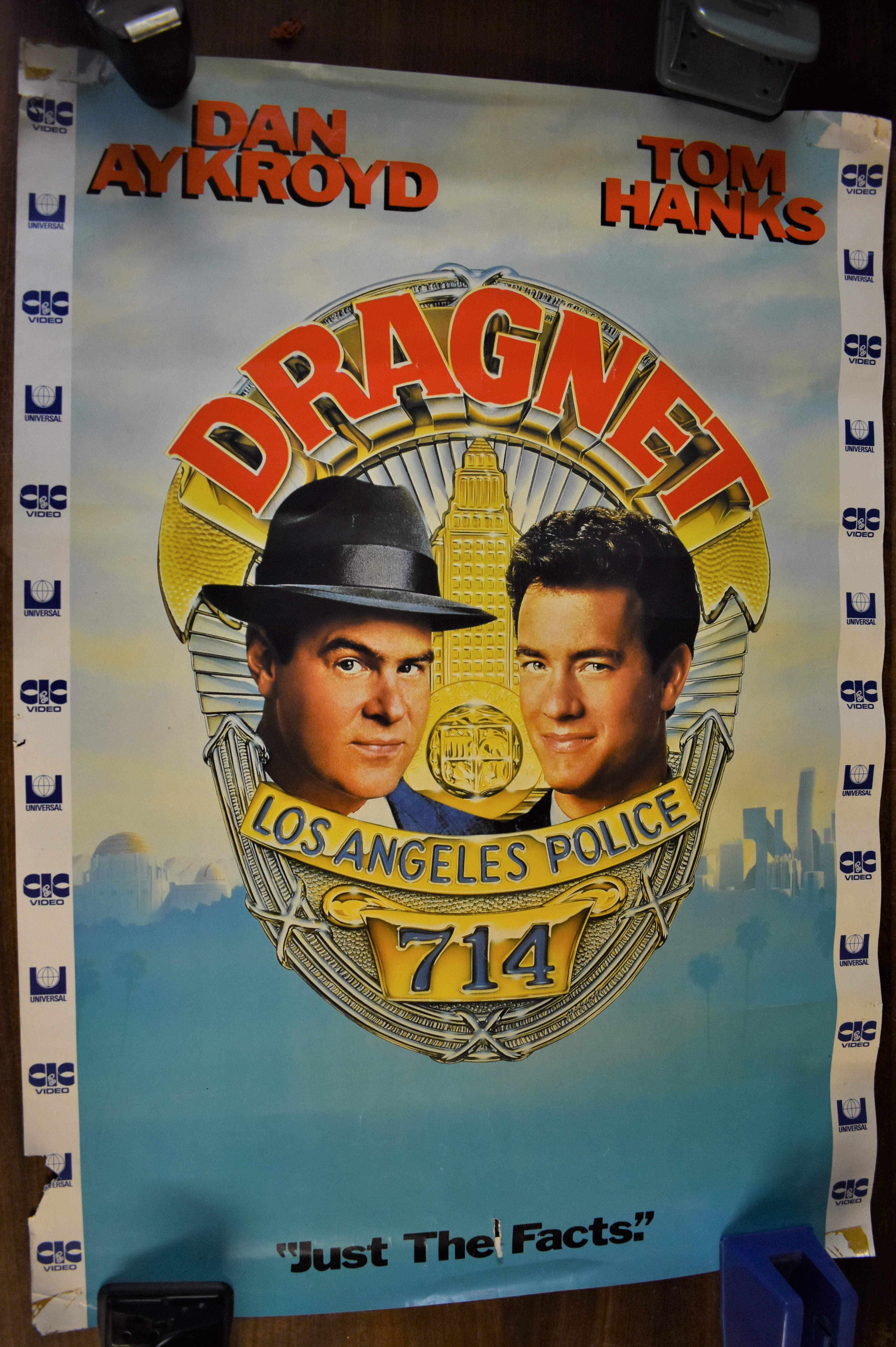 Dragnet - Cinematic Poster, starring Dan Aykroyd and Tom Hanks. Measures 81cm x 59cm. Poor