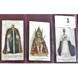 Lambert & Butler Coronation Robes, 1902 series, three catalogued cards. May Blossom backs. VG