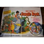 Walt Disney's Jungle Book & Mickey's Christmas Carol Advertising Poster. Measures 100cm x 76cm,